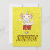 Bruisende Axolotl Baby Shower Uitnodiging (Achterkant)
