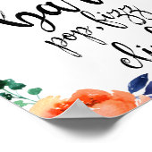 Bruisende Bar Bloemige Waterverf 8x10 Trouwbord Poster (Hoek)