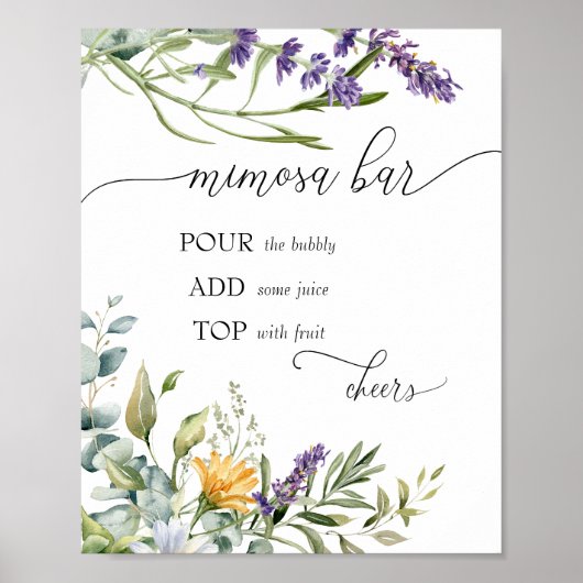 Bruisende Bar | Bloom Wildflower | Mimosa Bar Poster (Voorkant)