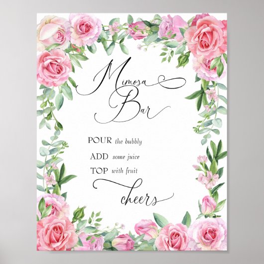 Bruisende Bar | Blush Rozen | Mimosa Bar Poster (Voorkant)