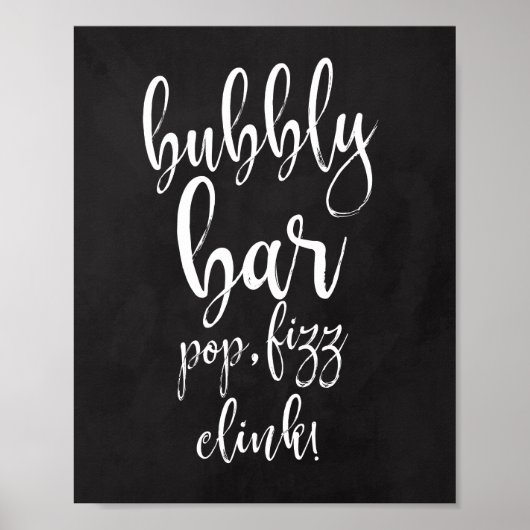 Bruisende Bar Chalkboard 8x10 Trouwbord Poster (Voorkant)