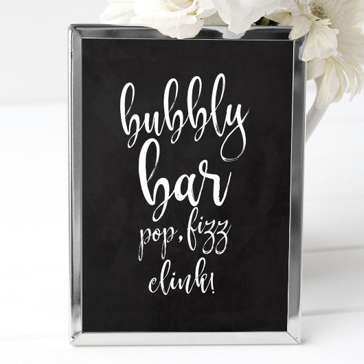 Bruisende Bar Chalkboard 8x10 Trouwbord Poster