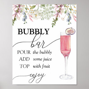 Bruisende Bar   Chic Wilde Bloem Poster