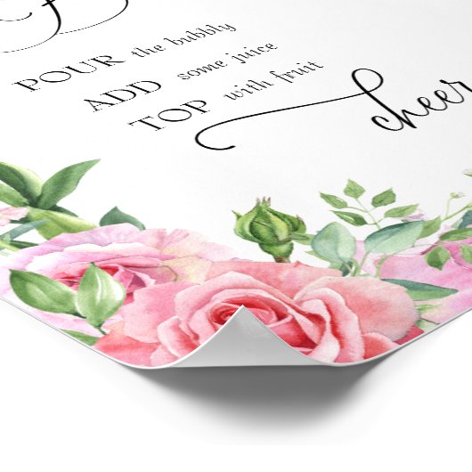 Bruisende Bar | Roze Rozen | Mimosa Bar Poster (Hoek)