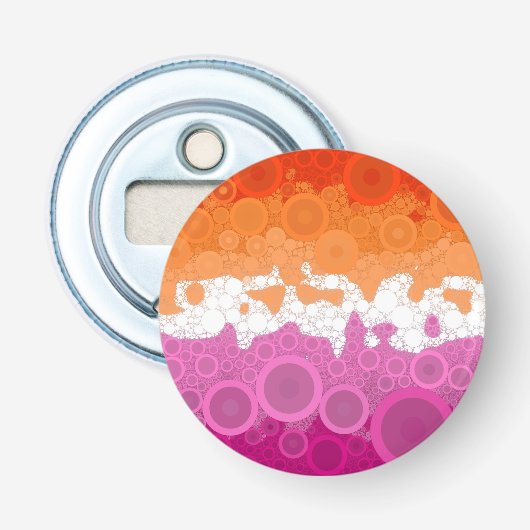 Bruisende Boheemse Groovy Abstract Lesbische Pride Button Flesopener (Voorkant)