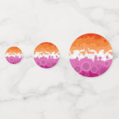 Bruisende Boheemse Groovy Abstract Lesbische Pride Confetti (Achterkanten)