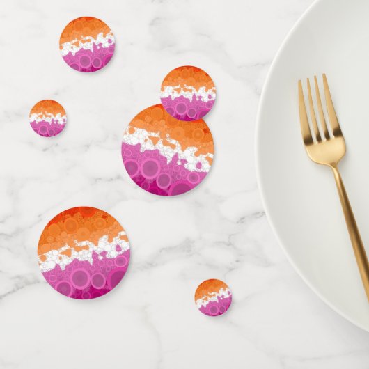 Bruisende Boheemse Groovy Abstract Lesbische Pride Confetti (Groep)