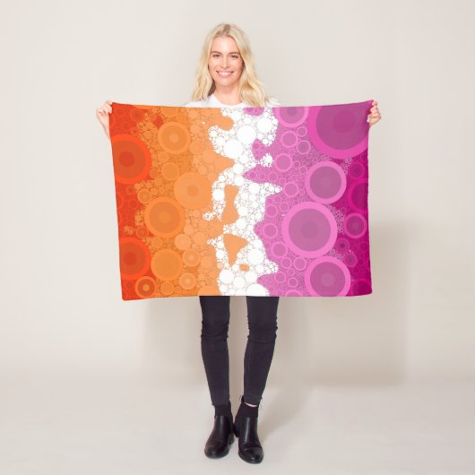 Bruisende Boheemse Groovy Abstract Lesbische Pride Fleece Deken (In situ)