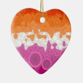Bruisende Boheemse Groovy Abstract Lesbische Pride Keramisch Ornament (Rechts)
