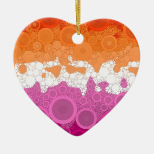 Bruisende Boheemse Groovy Abstract Lesbische Pride Keramisch Ornament