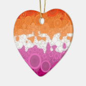 Bruisende Boheemse Groovy Abstract Lesbische Pride Keramisch Ornament (Links)