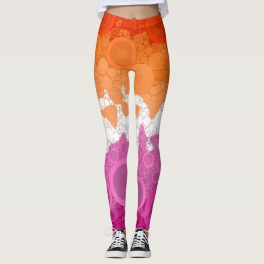 Bruisende Boheemse Groovy Abstract Lesbische Pride Leggings (Voorkant)