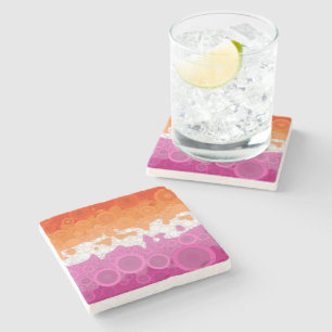 Bruisende Boheemse Groovy Abstract Lesbische Pride Stenen Onderzetter