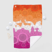 Bruisende Boheemse Groovy Abstracte Lesbische Prid Golfhanddoek (Insitu)