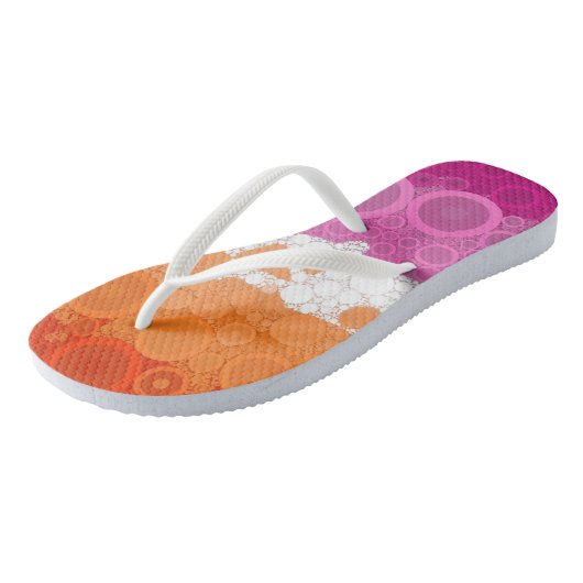 Bruisende Boheemse Groovy Abstracte Lesbische Prid Teenslippers (Schuin)