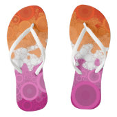 Bruisende Boheemse Groovy Abstracte Lesbische Prid Teenslippers (Voetbed)