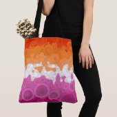 Bruisende Boheemse Groovy Abstracte Lesbische Prid Tote Bag (Dichtbij)