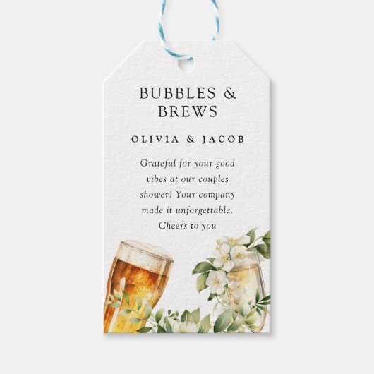 Bruisende borrels en brouwsels koppelborrel cadeaulabel (Voorkant)