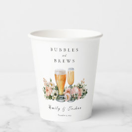 Bruisende borrels en drankjes koppel bruiloft papieren bekers