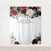 Bruisende Bourgogne Achtergrond Foto Booth Trouwfe Wandkleed (Voorkant)