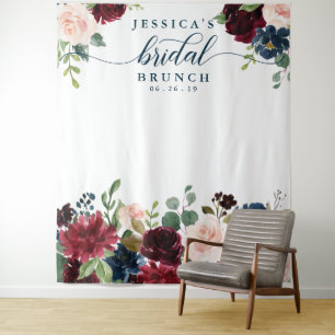 Bruisende Bourgogne Bruiloftsshower Achtergrond Fo Wandkleed
