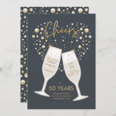 Bruisende Bruiloft Champagne Trouwjubileum Feest Kaart (Voorkant / Achterkant)
