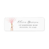 Bruisende Bruiloft Pink Retouradres Etiket (Voorkant)