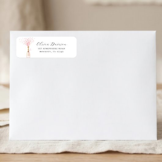 Bruisende Bruiloft Pink Retouradres Etiket