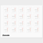 Bruisende Bruiloft Roze Dank Je Bruidsfeest Vierkante Sticker (Vel)