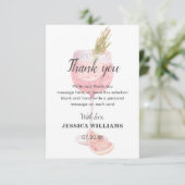 Bruisende Bruiloftsdiner Elegante Roze Cocktail Br Bedankkaart (Staand voorkant)