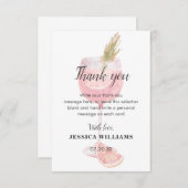 Bruisende Bruiloftsdiner Elegante Roze Cocktail Br Bedankkaart (Voorkant / Achterkant)