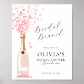 Bruisende Bruiloftsontbijt Roze Welkom bij Bruidsb Poster (Voorkant)