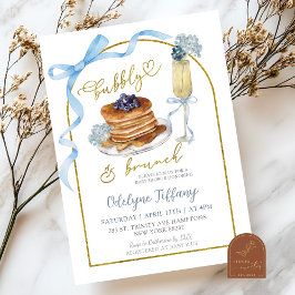Bruisende Brunch Blauwe Hortensia Baby Shower Kaart