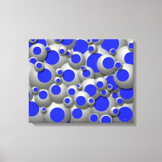 Bruisende bubbels Royal Blue Canvas Print (Voorkant)