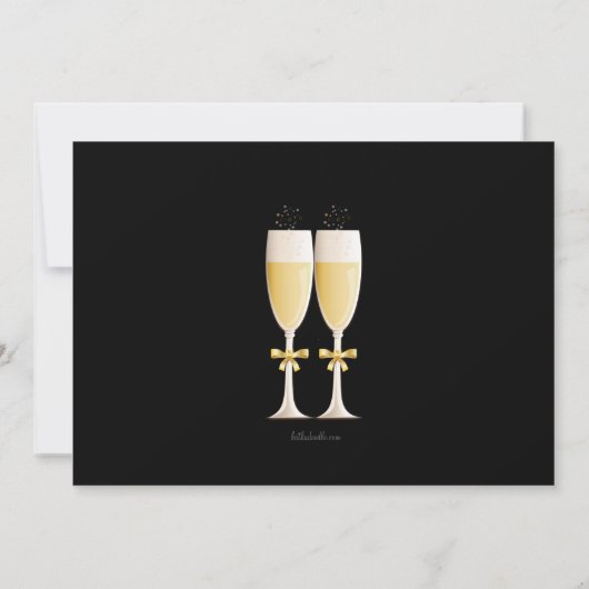 Bruisende champagne 50ste huwelijksverjaardag fees kaart (Achterkant)