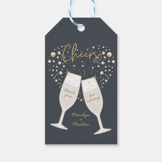 Bruisende Champagne Bedankt Cadeaulabel (Voorkant)