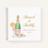 Bruisende Champagne Bruids Brunch Guestbook Notitieboek (Voorkant)