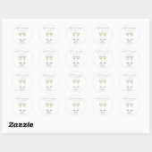 Bruisende champagne Bruids douche Ronde Sticker (Vel)