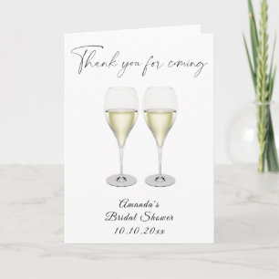 Bruisende champagne bruidsdouche bedankkaart