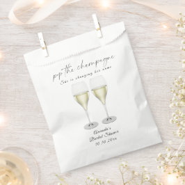 Bruisende champagne bruidsdouche bedankzakje