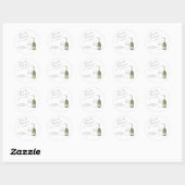 Bruisende champagne Bruidsdouche Ronde Sticker (Vel)