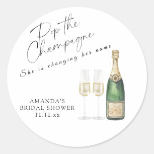 Bruisende champagne Bruidsdouche Ronde Sticker