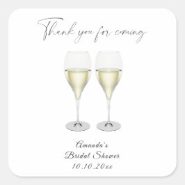 Bruisende champagne Bruidsdouche Vierkante Sticker