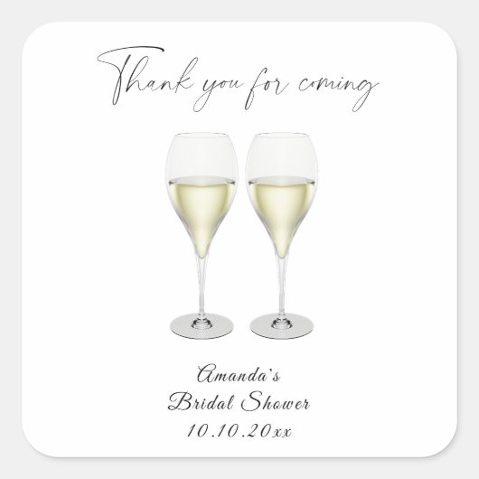 Bruisende champagne Bruidsdouche Vierkante Sticker (Voorkant)