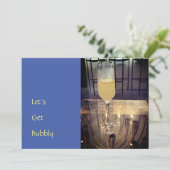 Bruisende Champagne Bruiloft Uitnodiging (Staand voorkant)