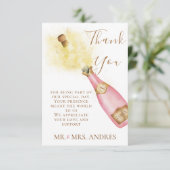 Bruisende Champagne prachtige Koppel Verloving Fot Bedankkaart (Staand voorkant)