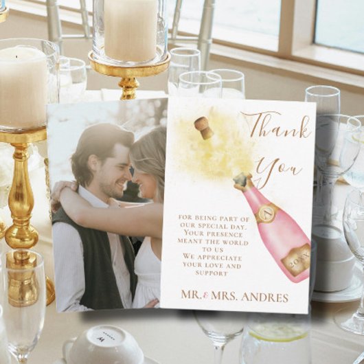 Bruisende Champagne prachtige Koppel Verloving Fot Bedankkaart