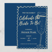 Bruisende Champagne Thema Bruidsfeest  Kaart (Voorkant / Achterkant)