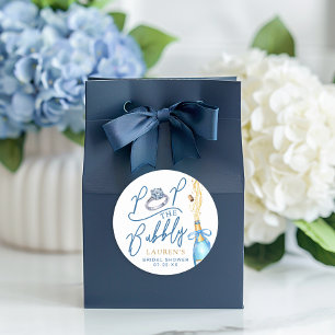 Bruisende Champagne Trouwfeest Favor Ronde Sticker