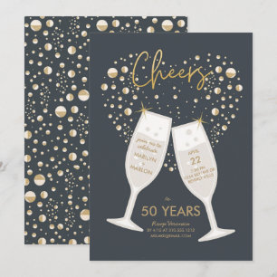 Bruisende Champagne Trouwverjaardag Feest Kaart